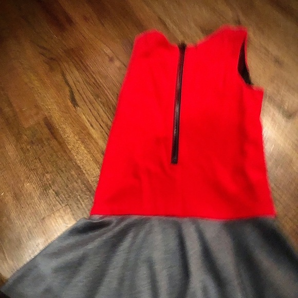 zoe ltd Bold Red, Black & Gray Studded Colorblock Dress high end size 10❤️🖤 - Picture 3 of 5